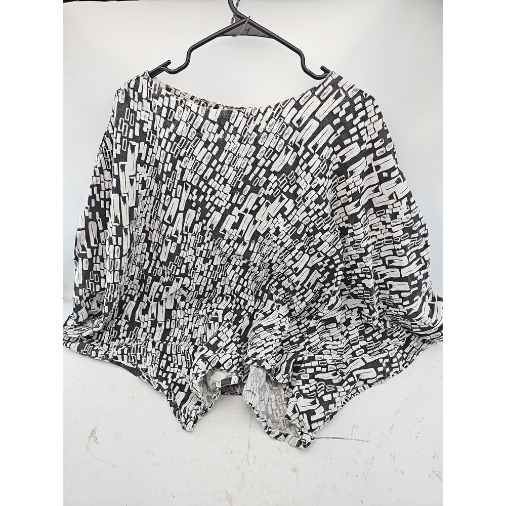 Bryn Walker Black and White Abstract Print Linen Skirt